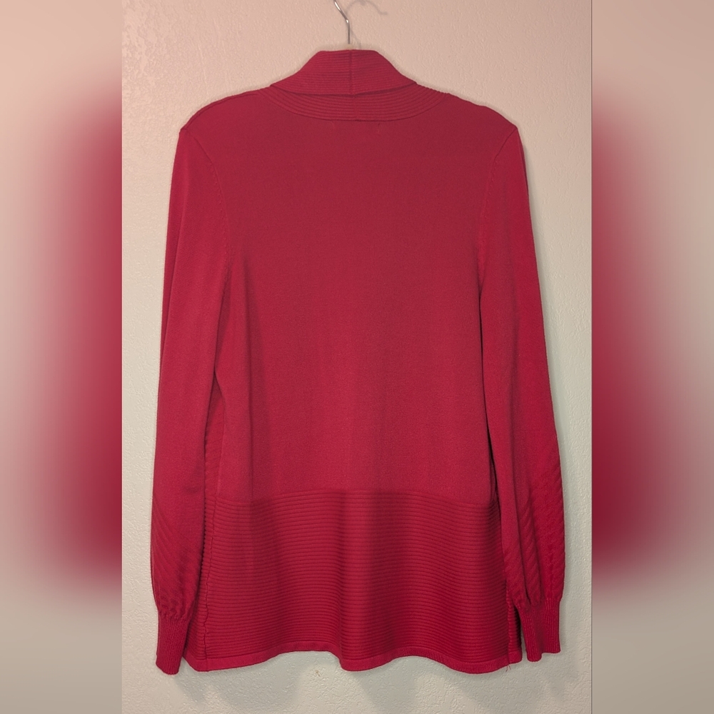 Liz Claiborne Vibrant Red Open Cardigan - Picture 3 of 7
